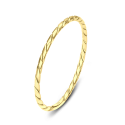 Circle Roll Gold Plated Silver Ring NSR-3230-GP